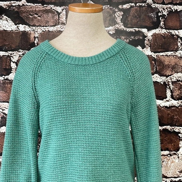 GAP Sweater Pullover Green Basketweave Knit Small Petite SP - Picture 8 of 13